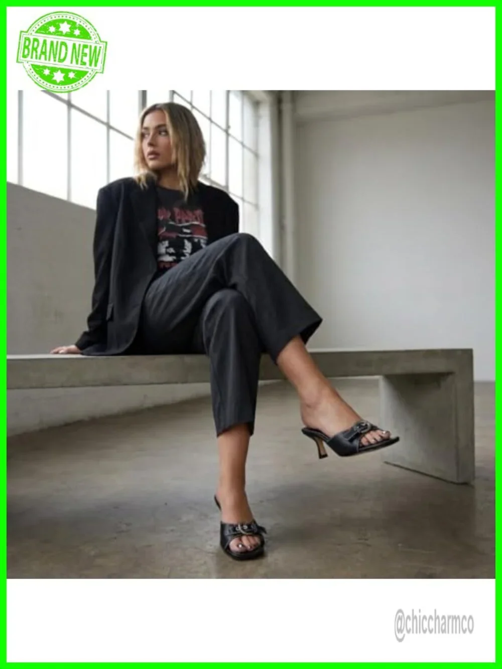 CUSHIONAIRE Belle Kitten Heels for Women with Buckle Accent, Comfortable Mule
